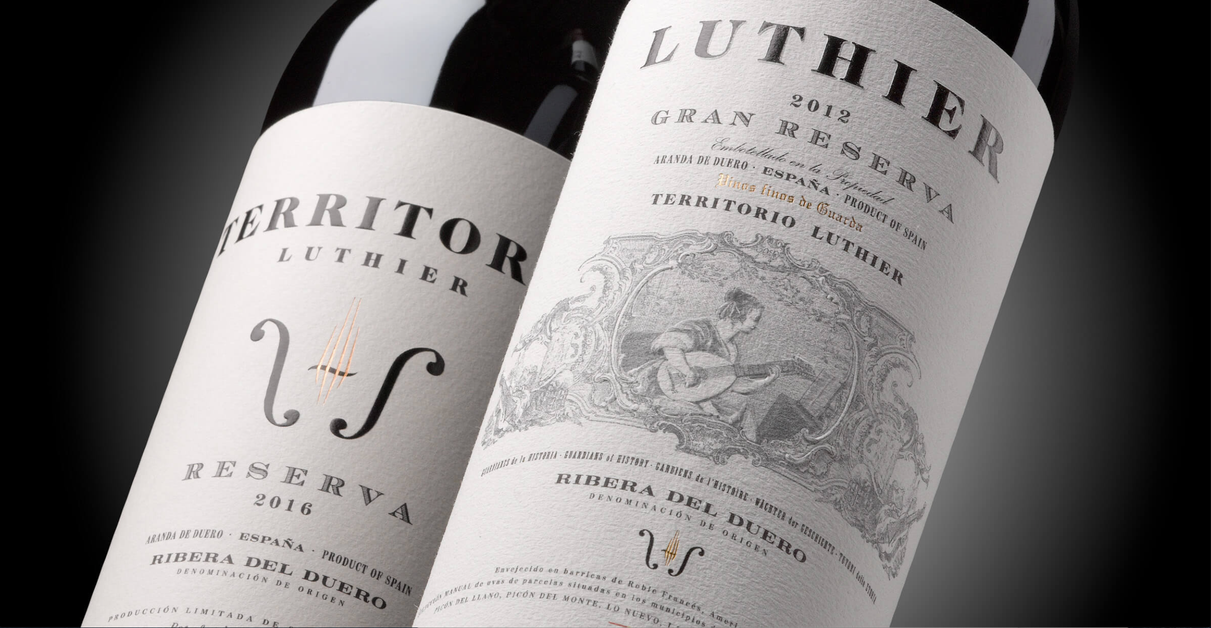 Etiquetas de vino de la Ribera del Duero Territorio Luthier